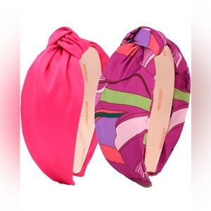 Tropical Knotted Pink Headband Set